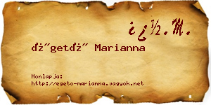 Égető Marianna névjegykártya